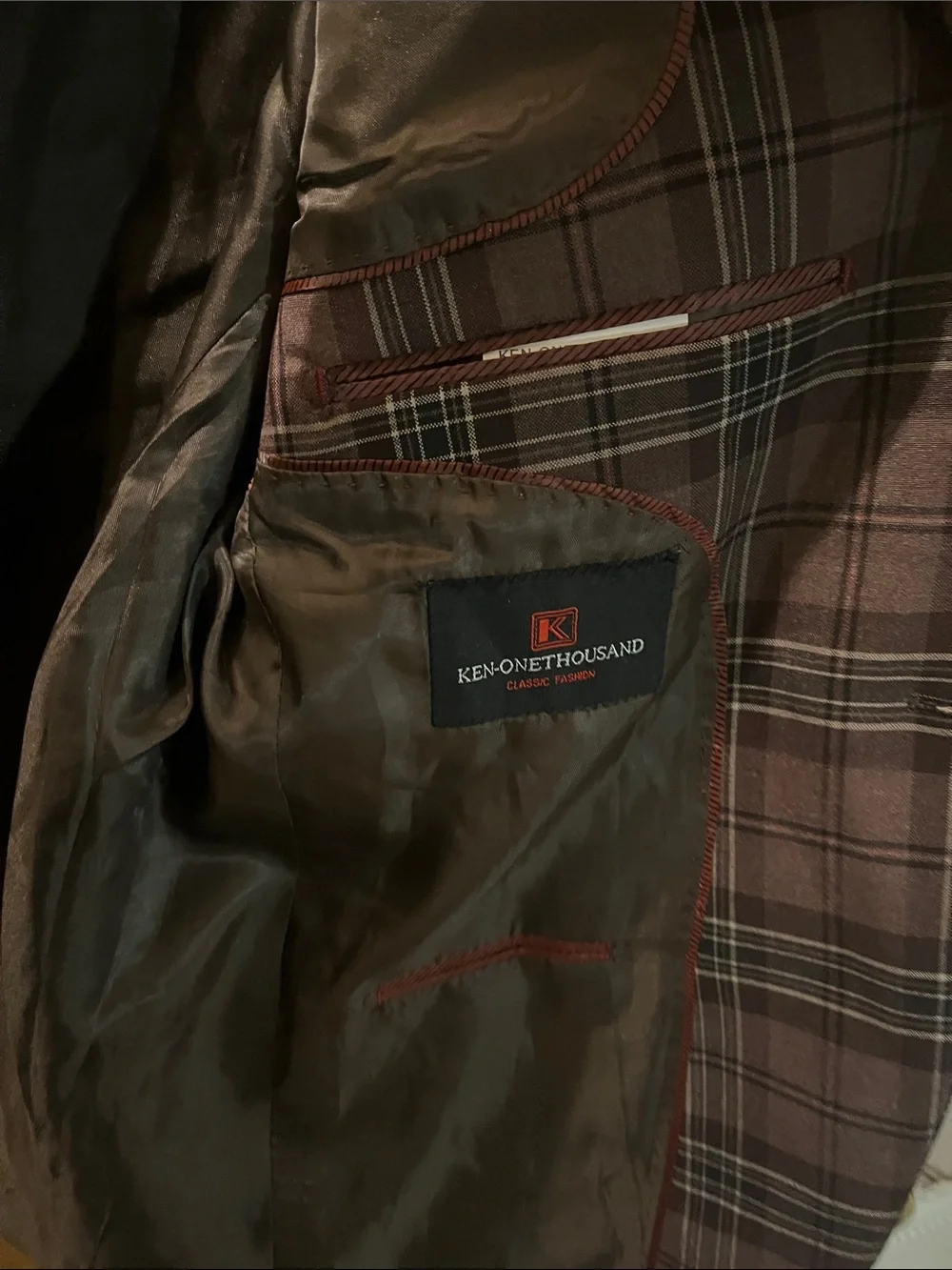 Kenar Plaid Sport Coat in Brown and Gray